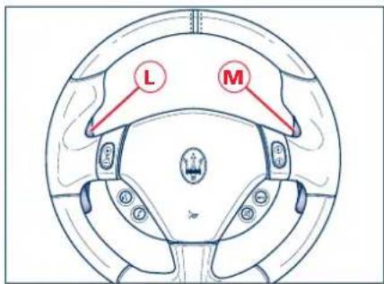 Maserati GranCabrio Sport (2015) - Leviers des vitesses au volant - 2