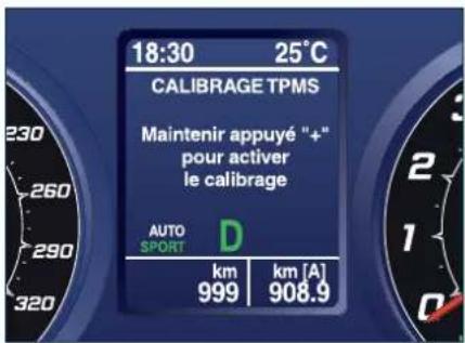 Maserati GranCabrio Sport (2015) - Page d'écran calibrage TPMS - 2