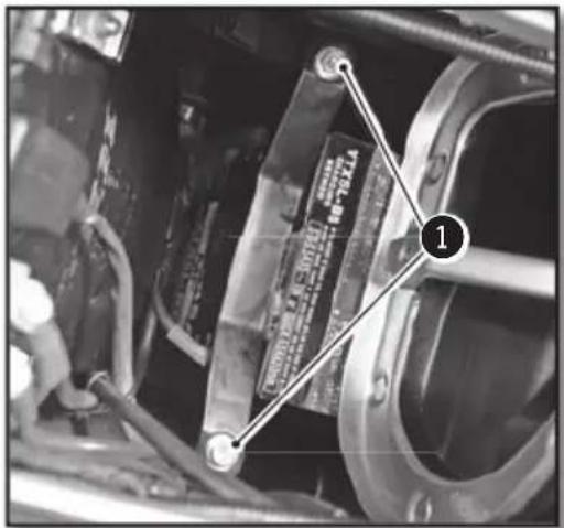 Close-up mechanical component with numbered annotation and labeled parts, likely from a technical or engineering document.