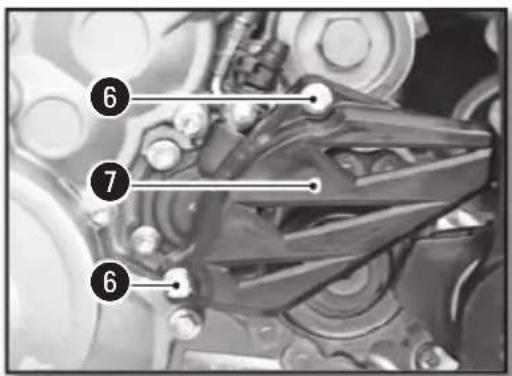 Mechanical assembly diagram with numbered annotations pointing to specific components