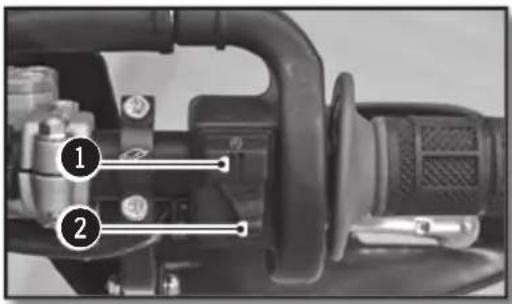 Close-up mechanical component diagram with numbered annotations indicating parts of a device or assembly.