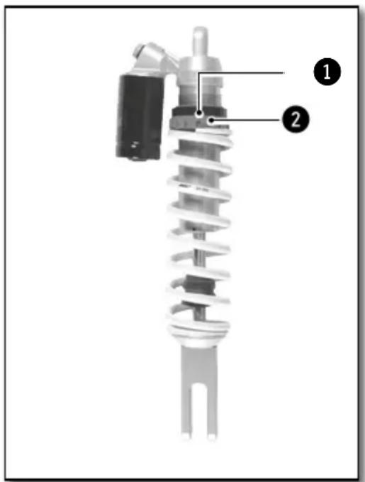 Technical diagram of an electrical shock absorber with labeled components