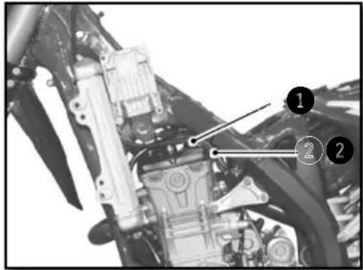Technical diagram of a mechanical assembly with numbered annotations pointing to specific components.