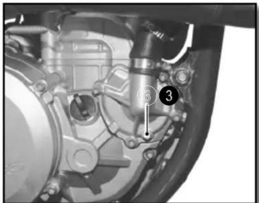 Technical diagram of a mechanical assembly with numbered components, likely indicating parts of a vehicle or engine.