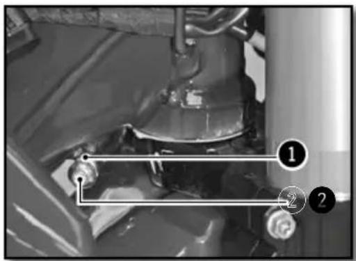 Technical diagram showing mechanical components with numbered annotations pointing to specific parts.