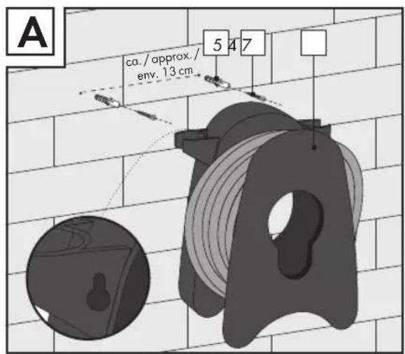 A ca./ approx./ env. 13 cm 5 4 7