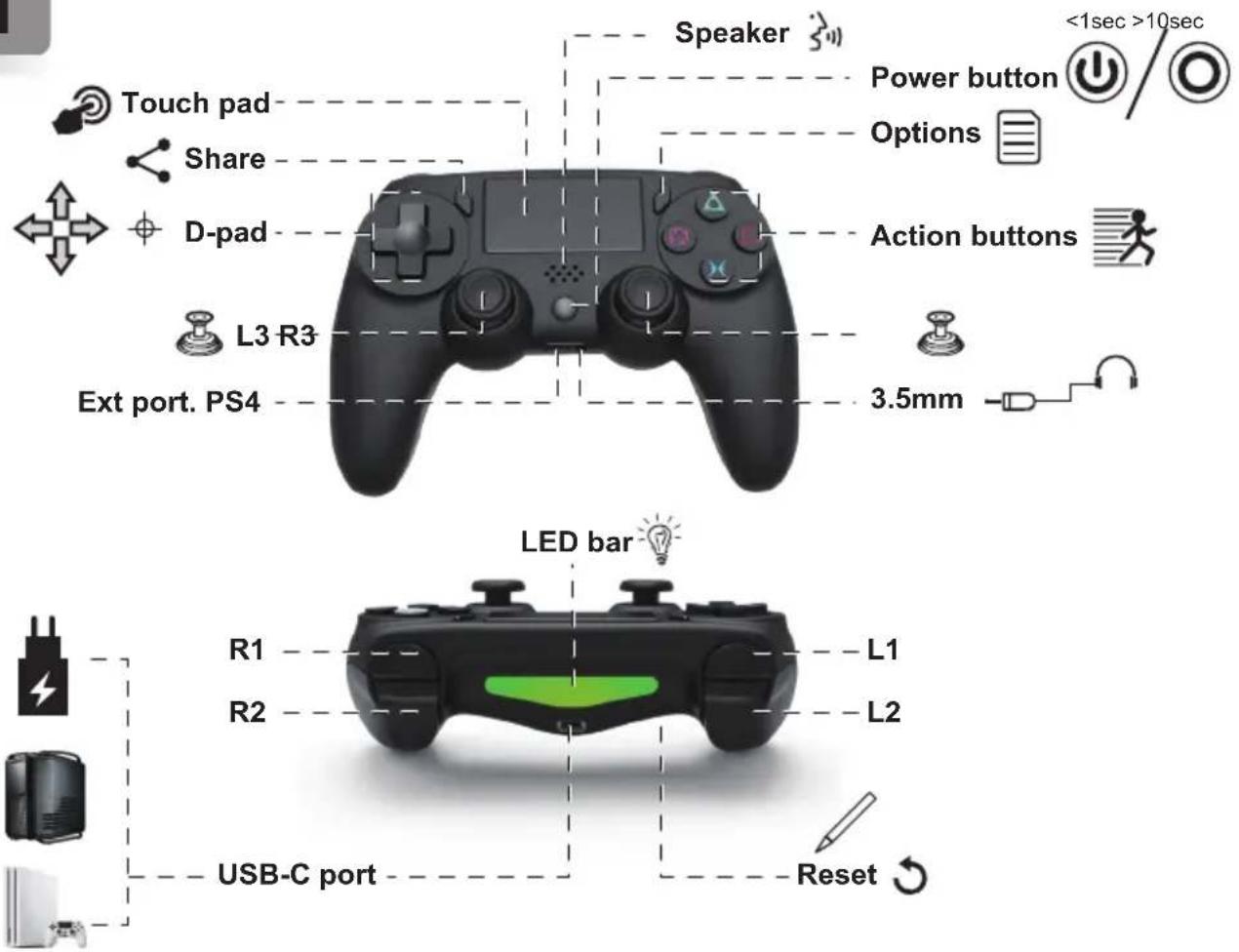 Gembird JPDPS4BT01 - JPD-PS4BT-01 - 1
