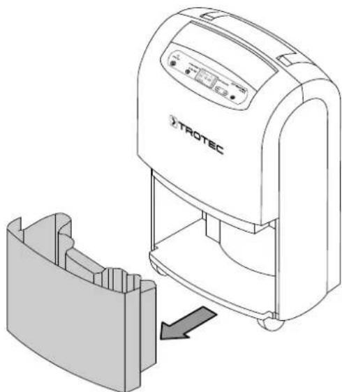 TROTEC TTK 100 E - Évacuation du réservoir de récupération des condensats - 1
