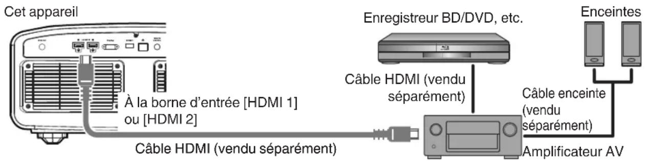JVC DLANP5 - Connexion à la borne d'entrée HDMI (entree numérique) - 2