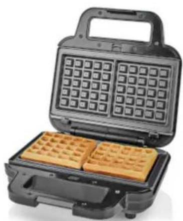 NEDIS KAMG110FBK - Gril / sandwich / waffle | 700 w | 22 x 12.5 cm | contrôle automatique de la température | acier / plastique - 3