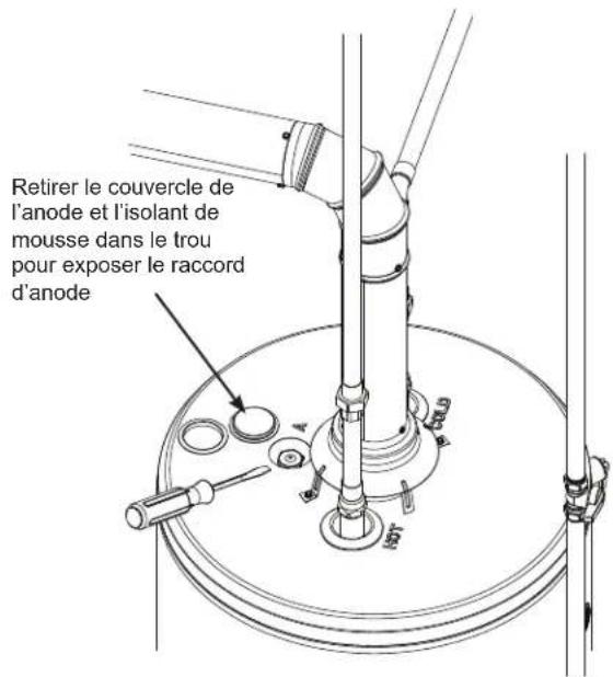 GE GP50T08BXR - Inspector la tige d'anode : - 1