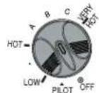GE GG40T08BXR - KNOB POSITIONS - 1