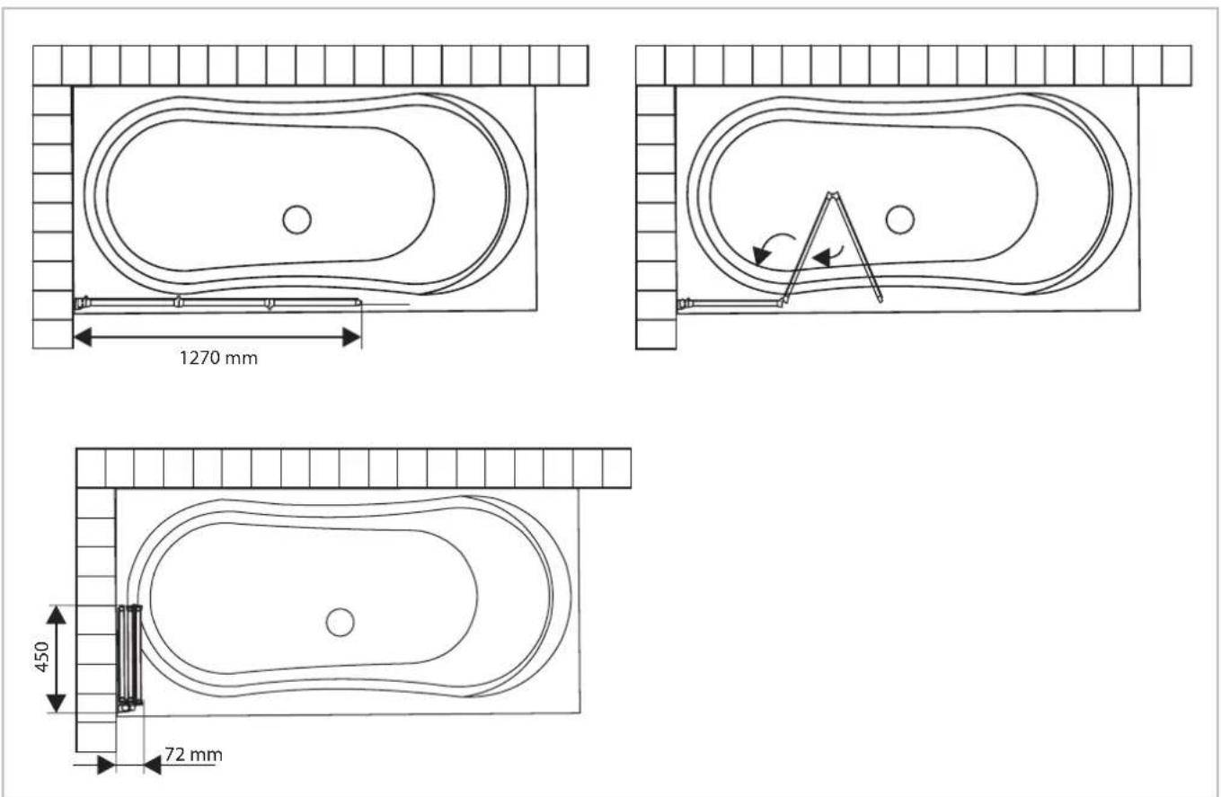 MIOMARE IAN 68863 - Parete piegabile per vasca da bagno - 4