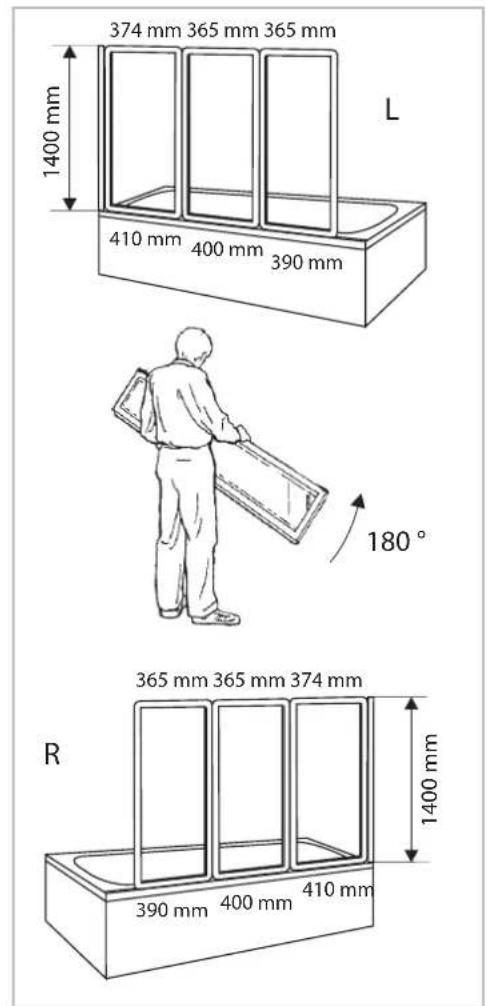 MIOMARE IAN 68863 - Parete piegabile per vasca da bagno - 3
