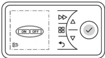 DIMPLEX PLX075E - Attivazione/disattivazione dell'esercizio di riscaldamento - 2