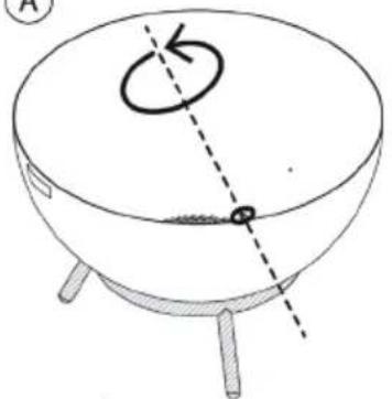 Blumfeldt Fireball Rust - Cambi ar la posicin del brasero de horizontal (A) a vertical (B) - 1