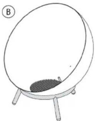 Blumfeldt Fireball Rust - Cambi ar la posicin del brasero de horizontal (A) a vertical (B) - 5