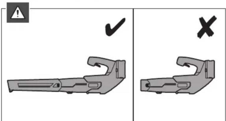 Diagram showing correct and incorrect states of a mechanical component with checkmark and cross symbols