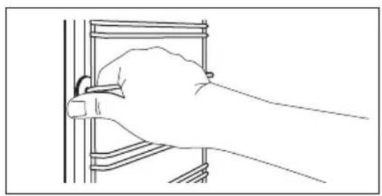ELECTROLUX EOF5H40BX - Cum se scot: Suporturile pentru raft - 1