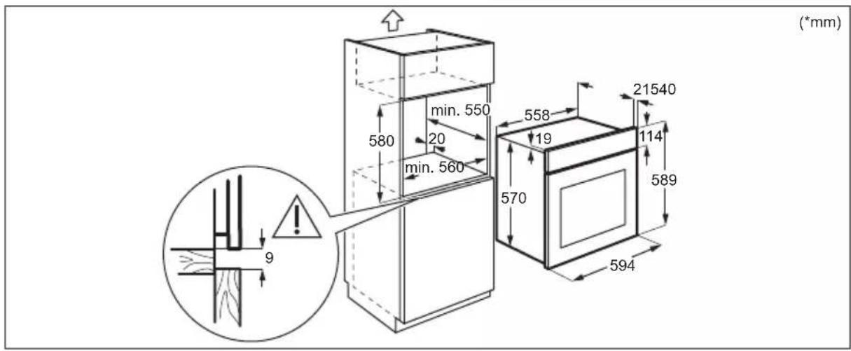 ELECTROLUX EOF5H40BX - Irengimas balduose - 2