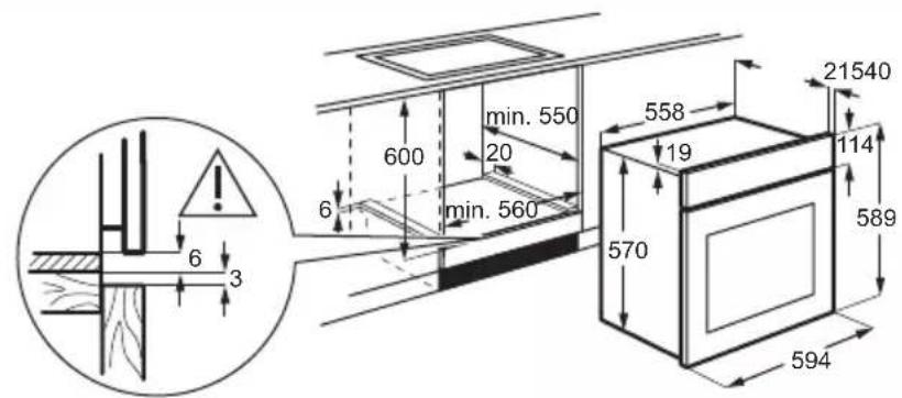 ELECTROLUX EOF5H40BX - Ugraživanje u ugradbene ormarice - 1