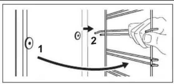 ELECTROLUX EOF5H40BX - Cum se scot: Suporturile pentru raft - 2