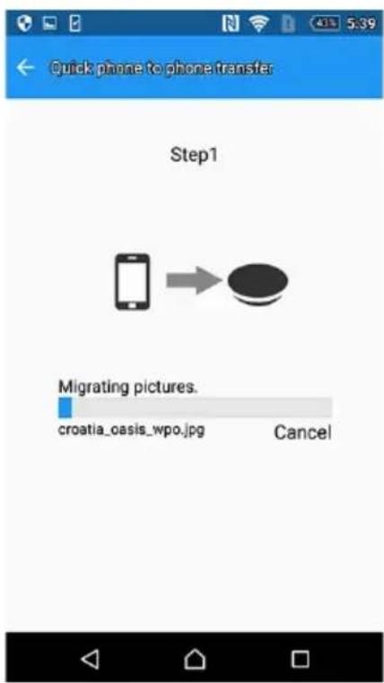 Quick phone to phone transfer Step1 Migrating pictures. croatia_casis_wpo.jpg Cancel