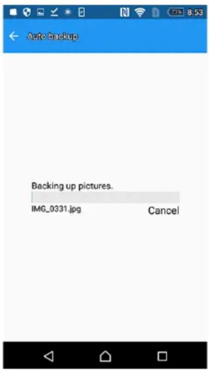 Auto backup Backing up pictures. IMG_0331.jpg Cancel