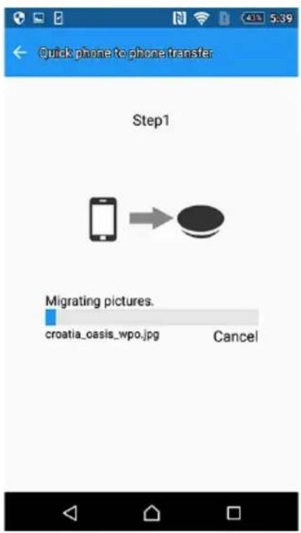 Quick phone to phone transfer Step1 Migrating pictures. croatia_casis_wpo.jpg Cancel