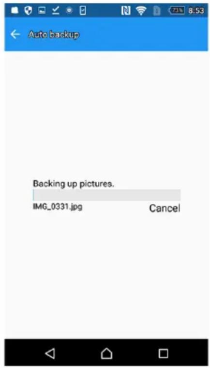 Auto backup Backing up pictures. IMG_0331.jpg Cancel