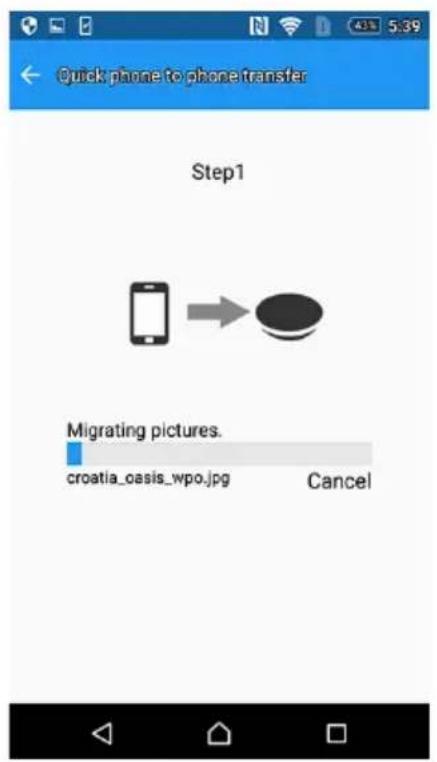 Quick phone to phone transfer Step1 Migrating pictures. croatia_oasis_wpo.jpg Cancel