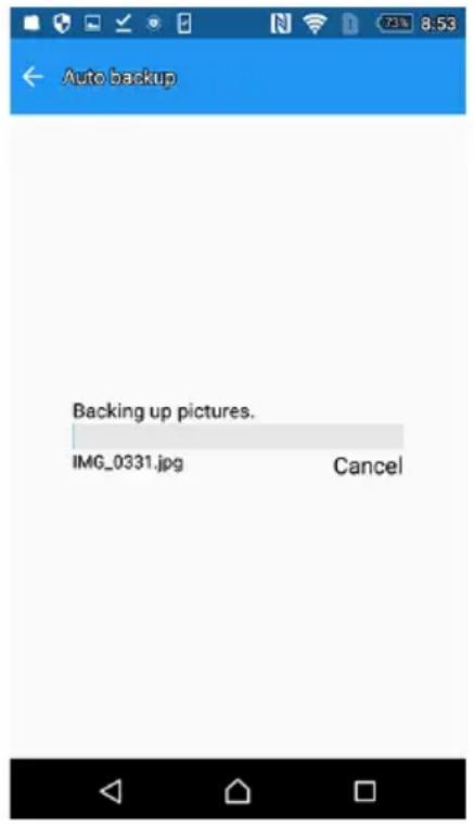 Auto backup Backing up pictures. IMG_0331.jpg Cancel
