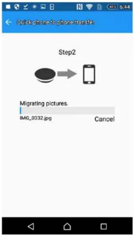 Quick phone to phone transfer Step2 Migrating pictures. IMG_0332.jpg Cancel