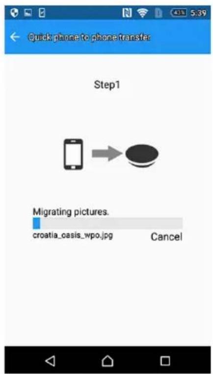 Quick phone to phone transfer Step1 Migrating pictures. croatia_oasis_wpo.jpg Cancel