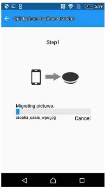 Quick phone to phone transfer Step1 Migrating pictures. croatia_oasis_wpo.jpg Cancel