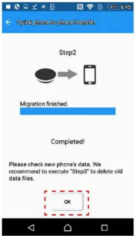 TOSHIBA Canvio for Smartphone - Cuando finalice la copia de datos, toque "OK". - 1