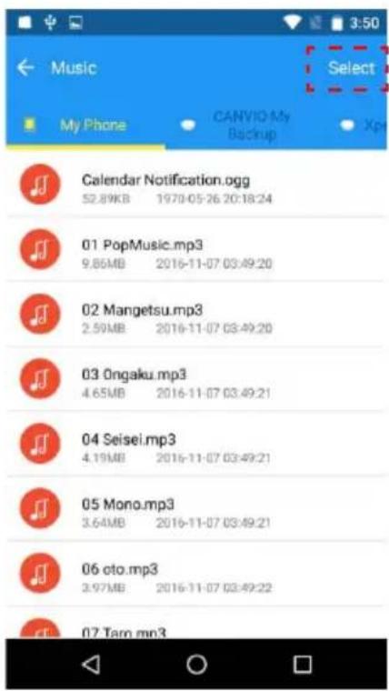 TOSHIBA Canvio for Smartphone - Appui sur le bouton de sélection - 1