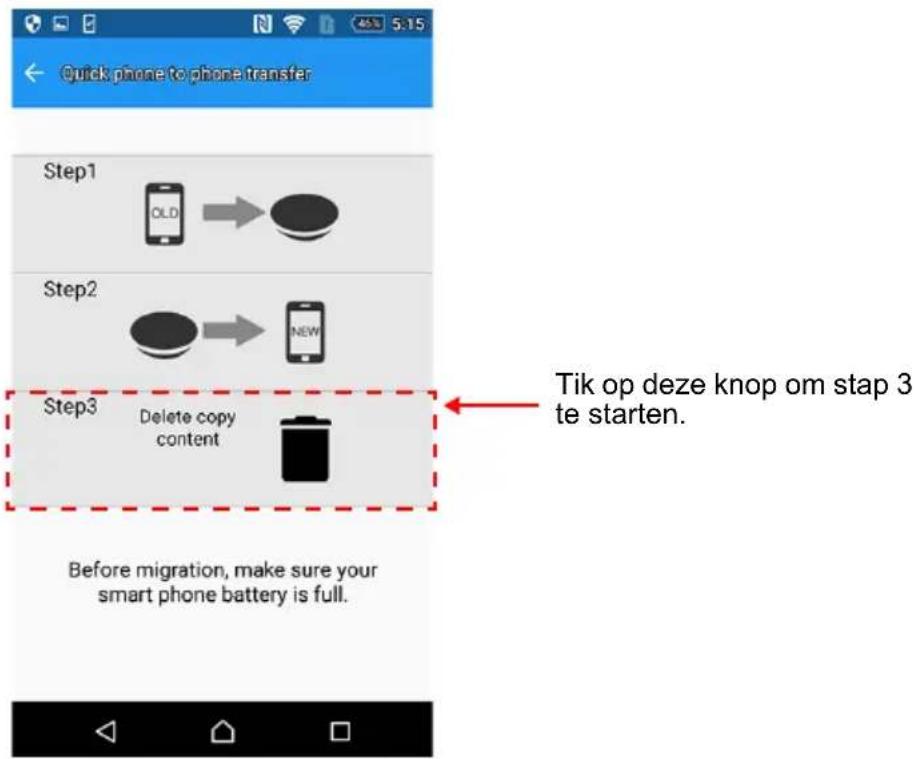 TOSHIBA Canvio for Smartphone - Sluit de nieuwe smartphone aan en tik op 'Step 3'. - 1