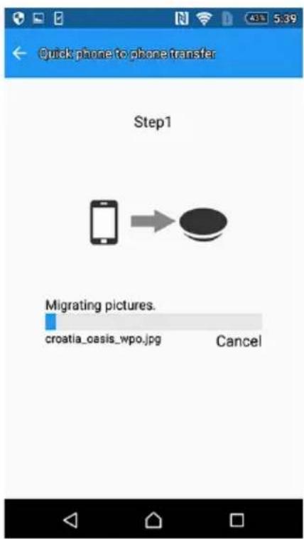Quick phone to phone transfer Step1 Migrating pictures. croatia_oasis_wpo.jpg Cancel