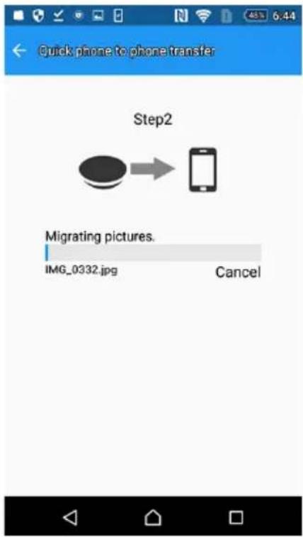 Quick phone to phone transfer Step2 Migrating pictures. IMG_0332.jpg Cancel