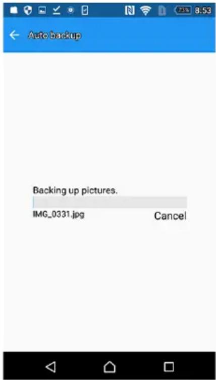 Auto backup Backing up pictures. IMG_0331.jpg Cancel