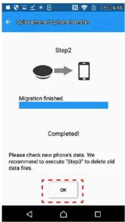TOSHIBA Canvio for Smartphone - Une fois les données copiées, appuyez sur « OK ». - 1