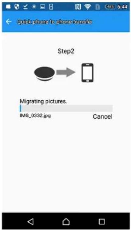 Quick phase to phone transfer Step2 Migrating pictures. IMG_0332.jpg Cancel