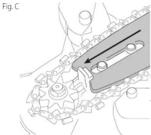 Craftsman CMCCSL621 - Vérification et réglage de la tension de la chaine (Fig. B, C) - 2