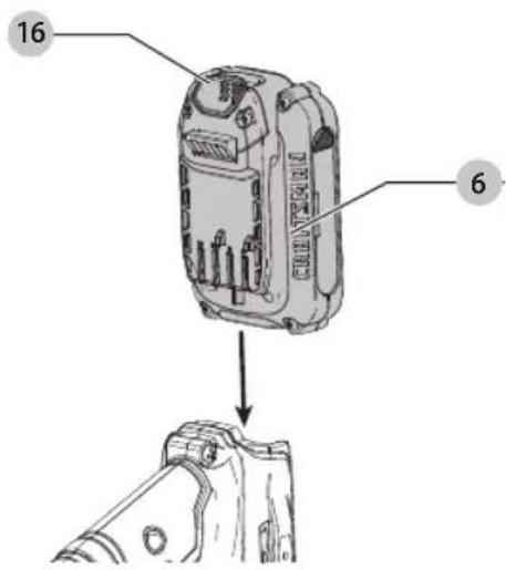 Craftsman CMCCSL621 - Installing and Removing the Battery Pack (Fig. G) - 1