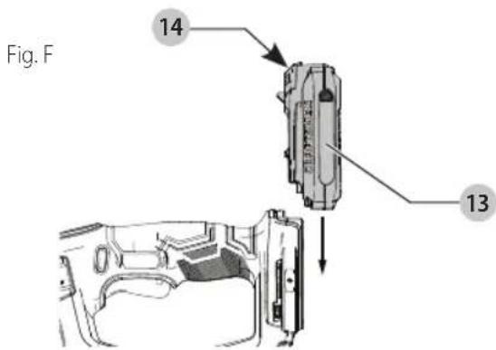 Craftsman CMCST900 - Cómo Instalar y Retirar la Unidad de Bateria (Fig. F) - 1