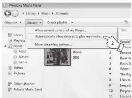 SANGEAN SB100 - Configurer l'accès UPnP avec Windows Media Player - 1