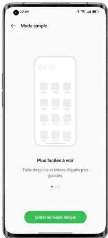 OPPO Find X5 Lite - Utiliser le mode Simple pour rendre votre téléphone plus simple d'utilisation - 1