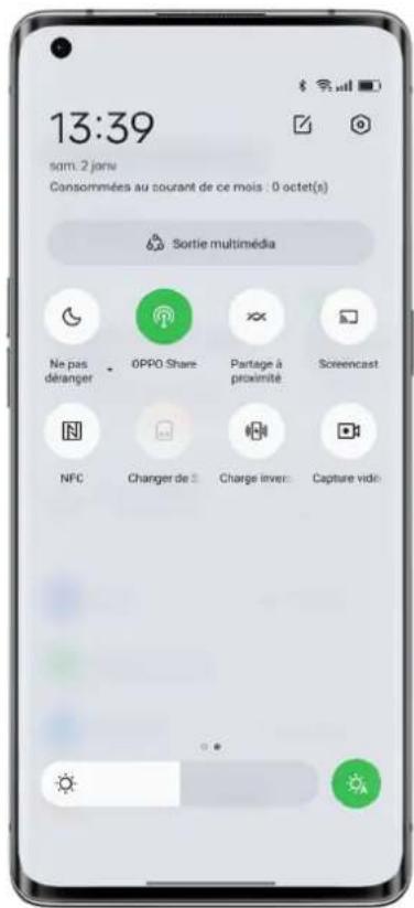 OPPO Find X5 Lite - Lancer la capture vidéo de l'écran à partir de Paramètres rapides - 1