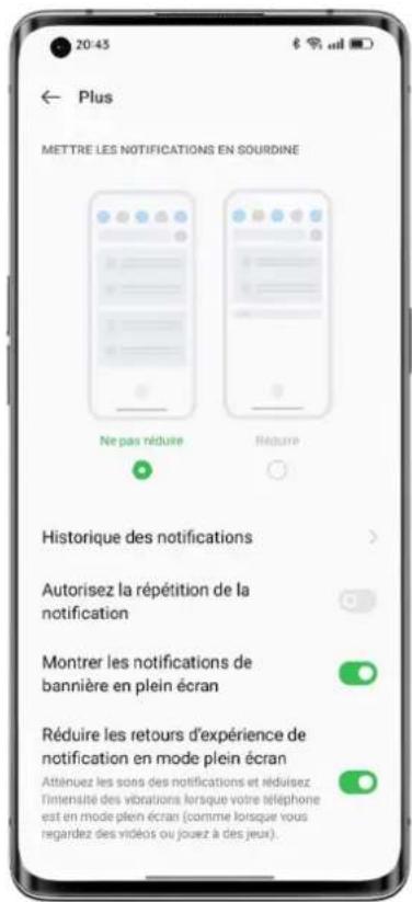 OPPO Find X5 Lite - Réduire les retours d'expérience de notification en mode plein écran - 1